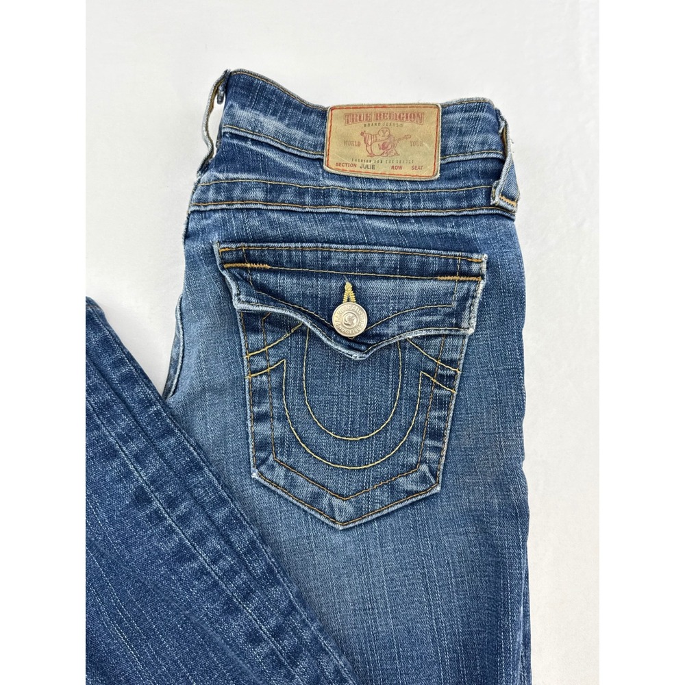 True Religion Julie Skinny Jeans Womens 27‎ Medium Wash Blue Made in USA